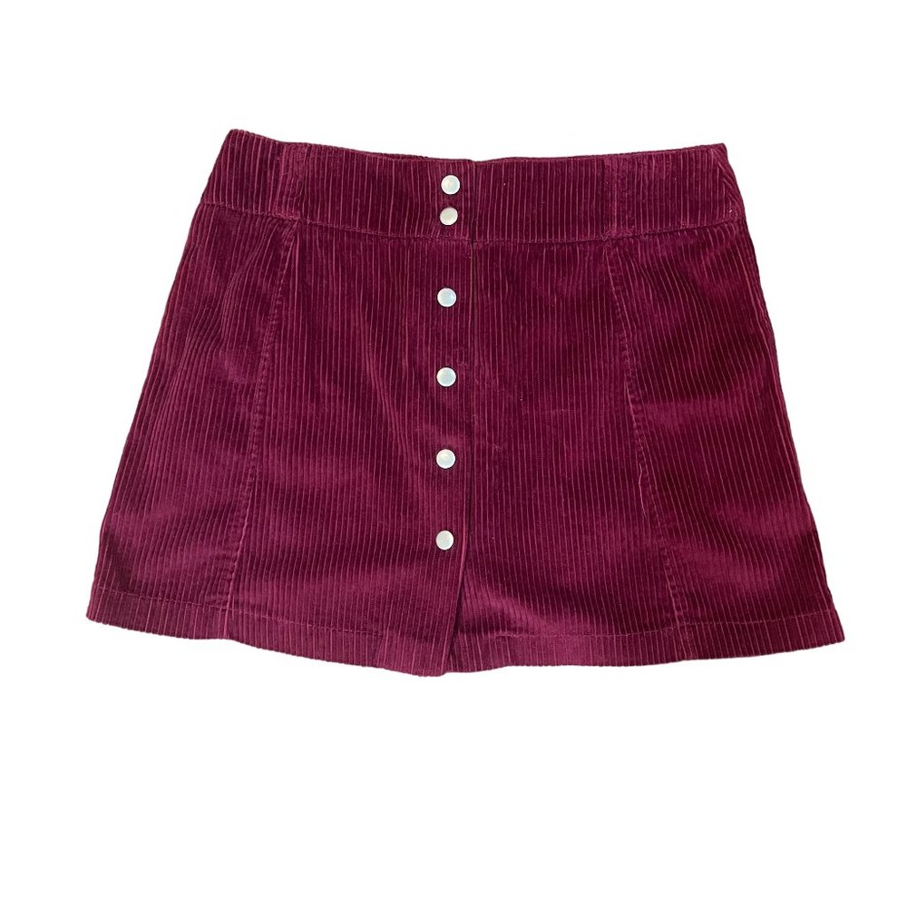 Vintage Free People Skirt Size 7 Mini Button Front Purple Spring Summer Boho